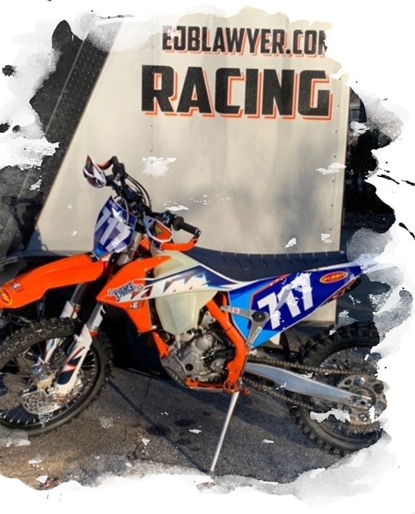Motocross bike with EJBLawyer.com